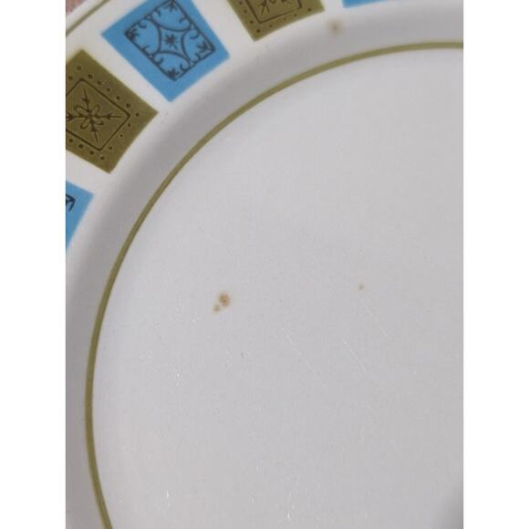 MIKASA Mediterrania ALAMO Salad Plates - Set Of 2 - MCM Green/Blue Vintage Dish - Picture 7 of 8